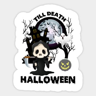 Till Death Halloween tee design birthday gift graphic Sticker